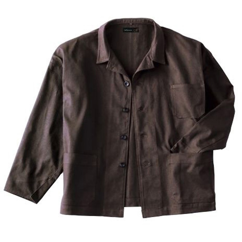 30013 ワイドジャケット クレ被服 混率カツラギ/綿100% ブラウン色 EL着丈65cm