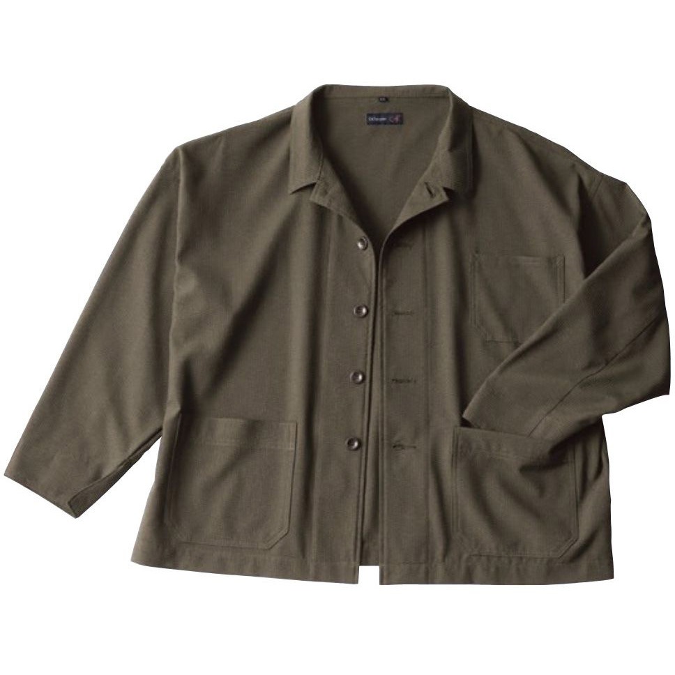 30173 ワイドジャケット クレ被服 吸水・速乾 混率サッカー/ポリエステル100% グリーン色 LL着丈64cm