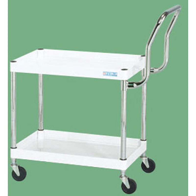 CSP-6062LHTW CSパールワゴン(軽量取手ハイタイプ/ゴム車/H600/2段) サカエ パールホワイト 間口600mm奥行400mm  CSP-6062LHTW 18,706円