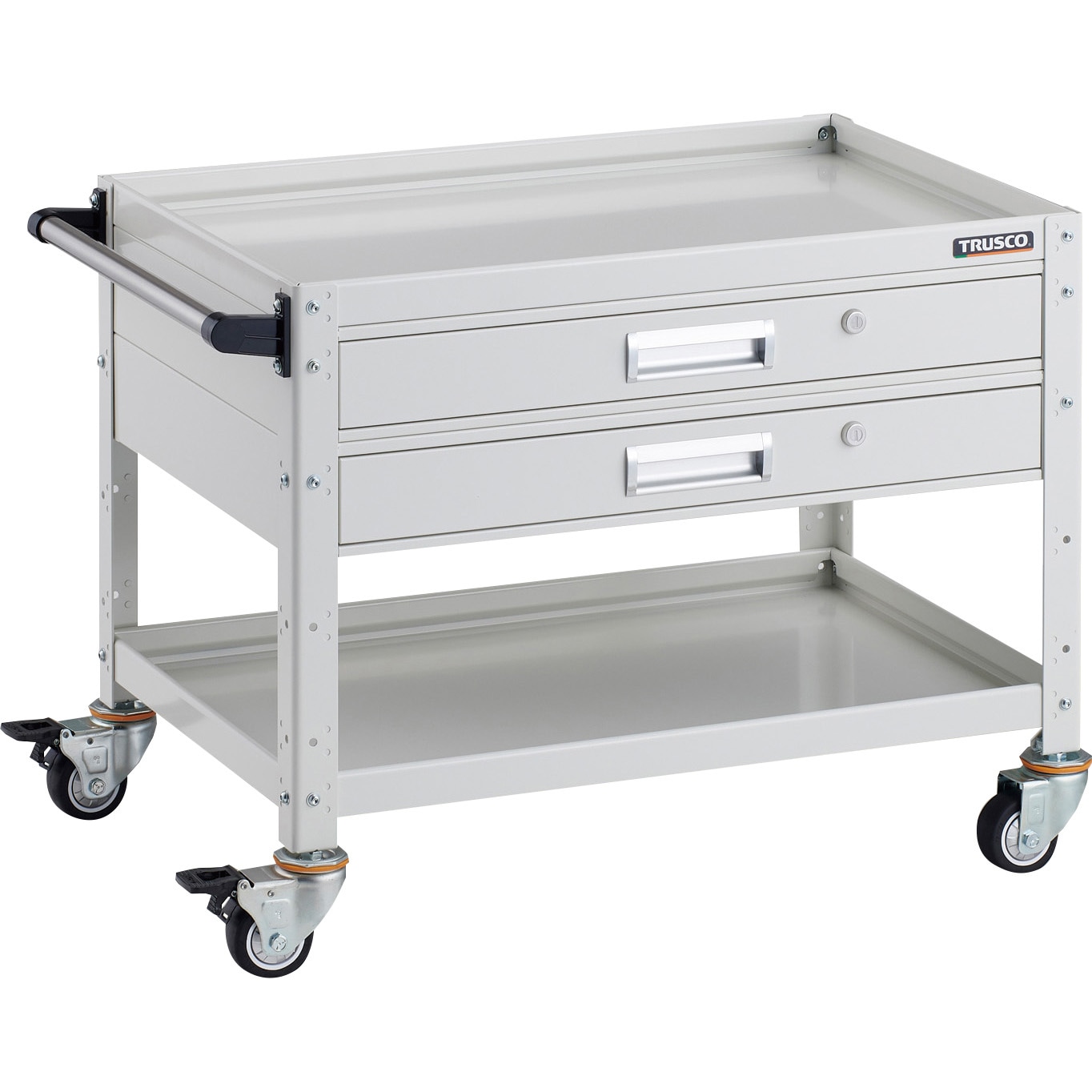 BDW-672V2U-W バーディワゴン 引出付 TRUSCO 2段 ホワイト色 奥行500mm  BDW-672V2U-W