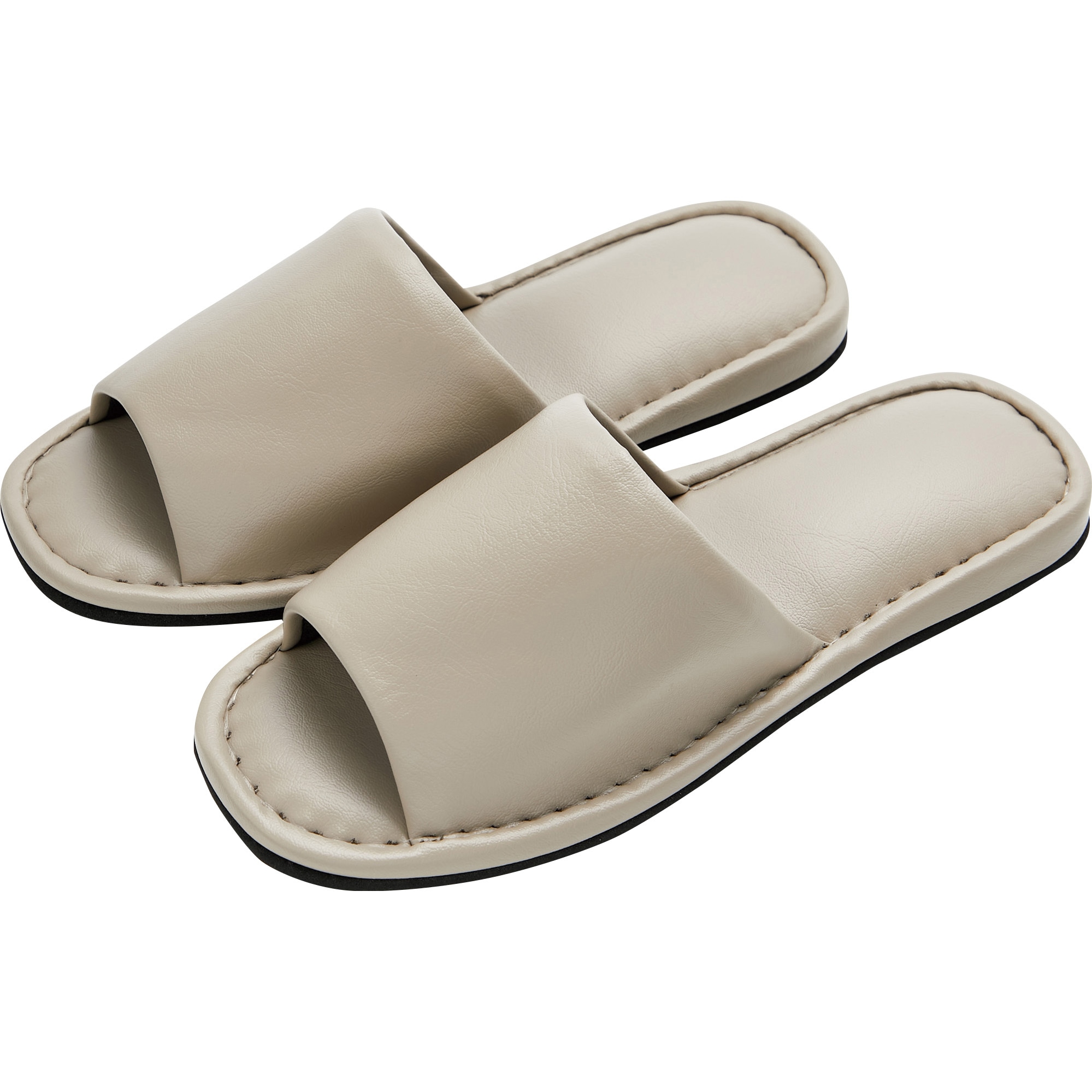 FLSL-BE フェイクレザー前開きスリッパ TRUSCO ベージュ色