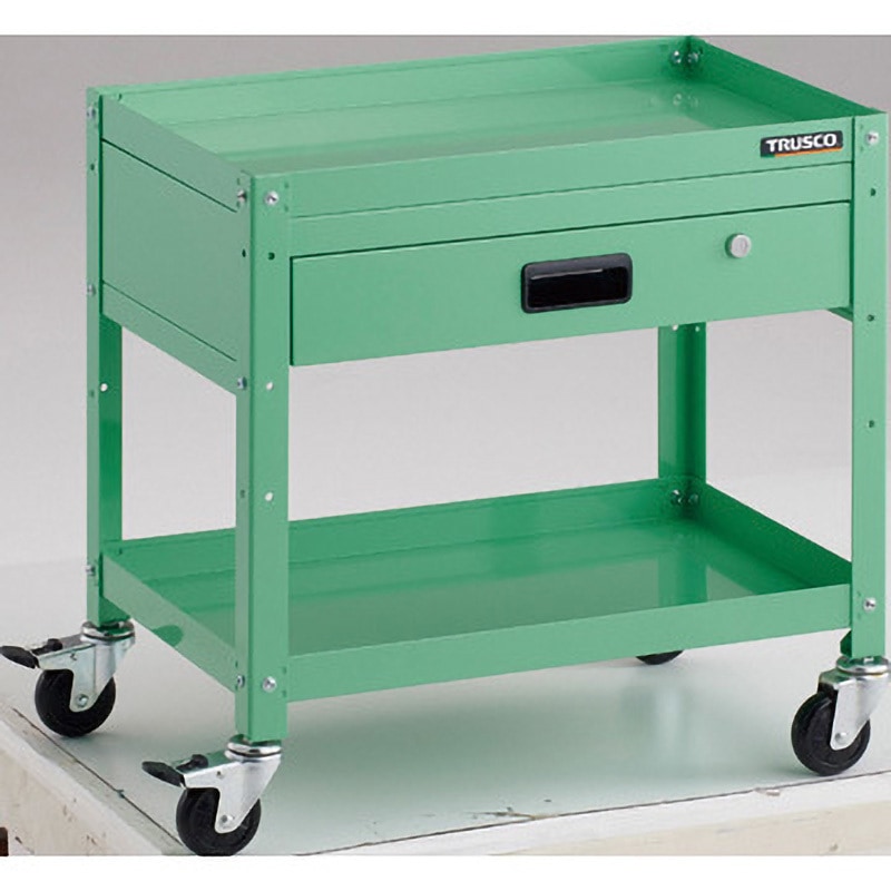 RBW-662V YG ラビットワゴン 引出1段付 TRUSCO 2段 ヤンググリーン色 奥行400mm  RBW-662V YG