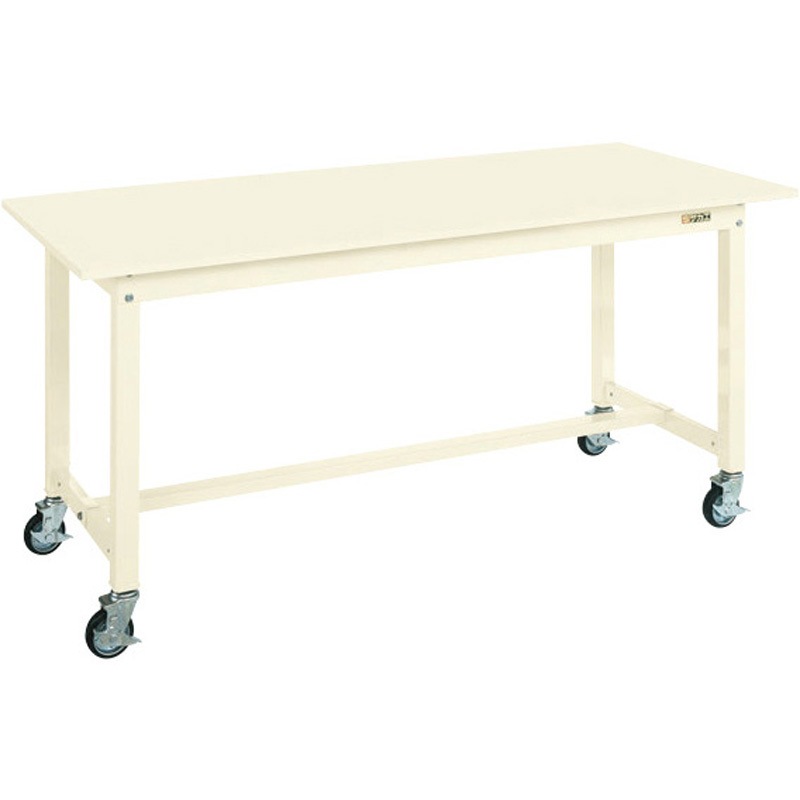 KT-703SBI 中量作業台(KTタイプ/耐荷重300kg/スチール天板/H825/キャスター付) サカエ 対応 アイボリー 間口1800mm奥行900mm  KT-703SBI