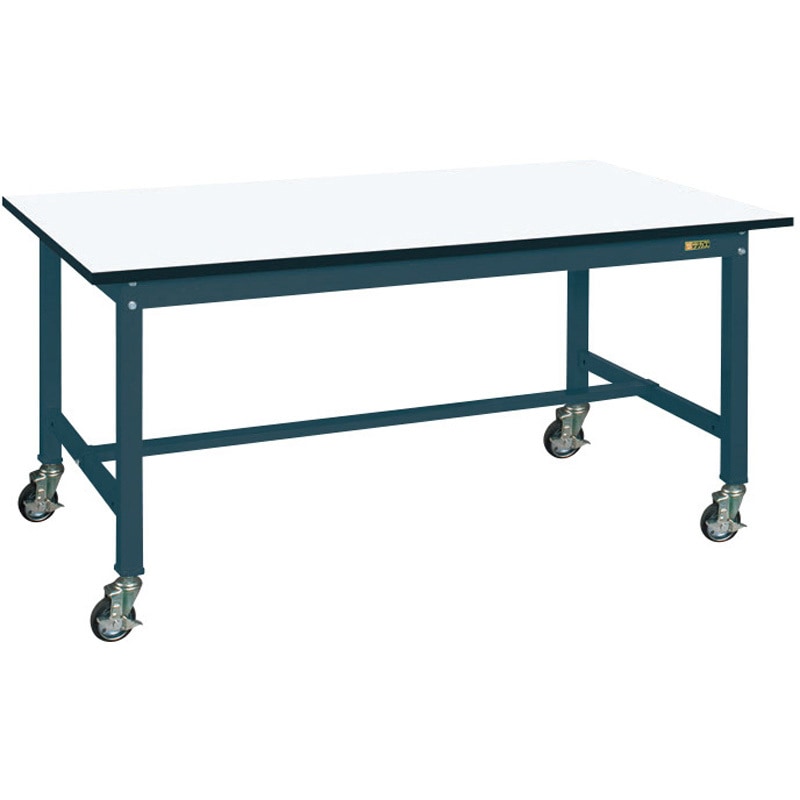 KT-703CHMBD 中量作業台(KTタイプ/耐荷重300kg/メラミン天板/H830/キャスター付) サカエ ホワイト 対応 ダークグレー 間口1800mm奥行900mm  KT-703CHMBD