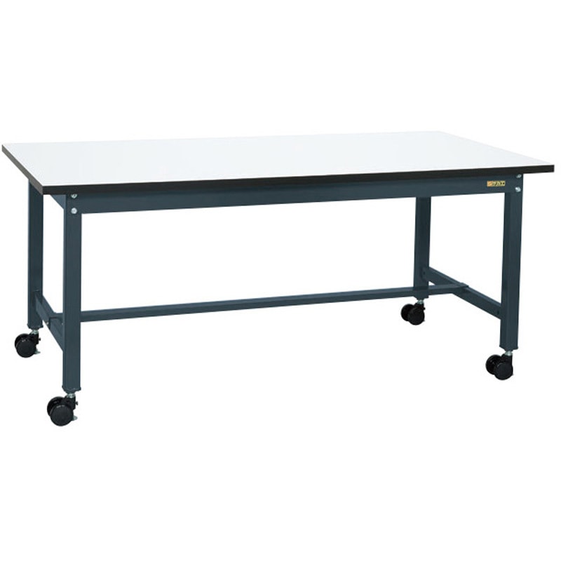 KT-703CHMCPD 中量作業台(KTタイプ/耐荷重300kg/メラミン天板/H800/固定移動式) サカエ ホワイト 対応 ダークグレー 間口1800mm奥行900mm  KT-703CHMCPD