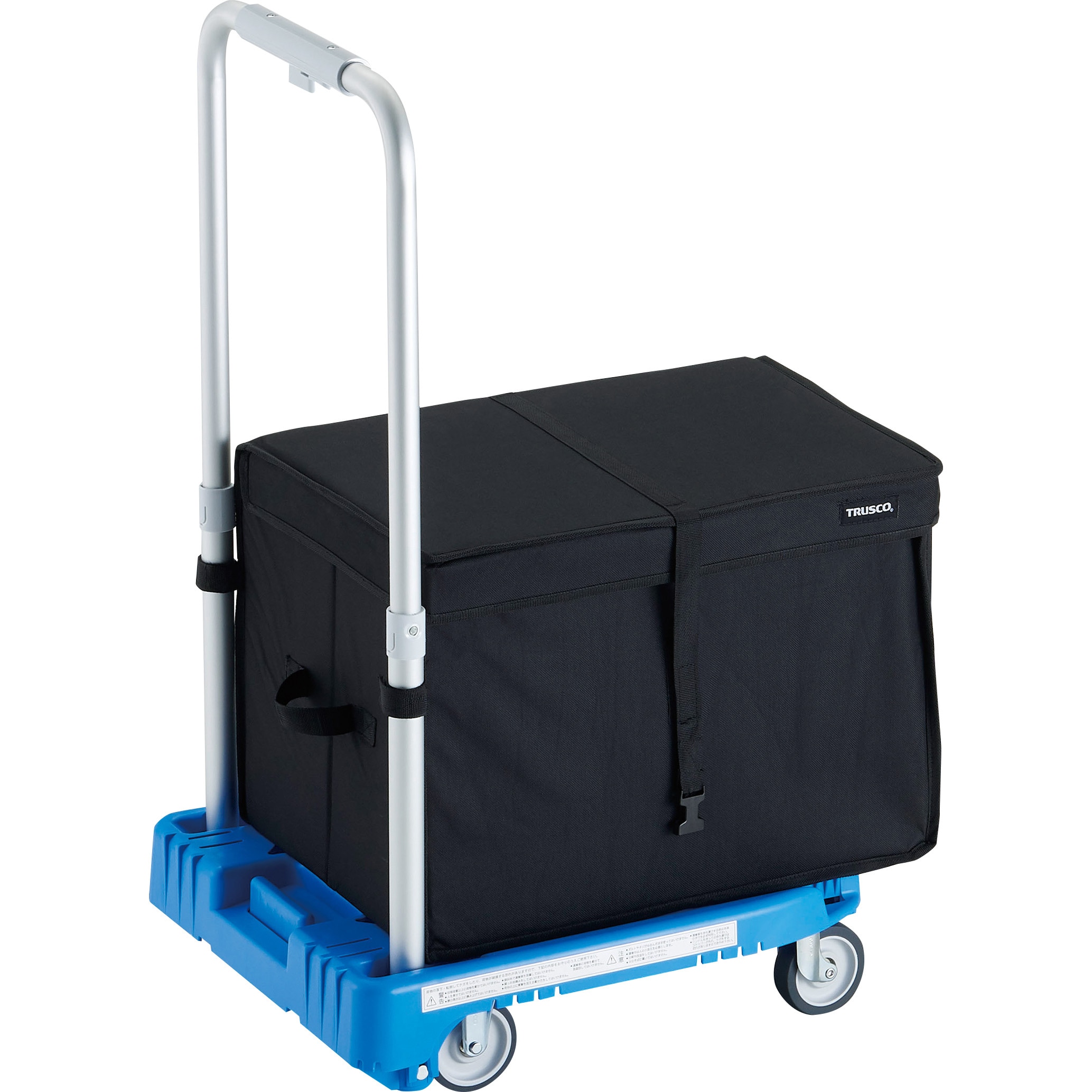 WP-2G-B-THB 樹脂台車 アイドルキャリー weego 省音車輪 TRUSCO 折りたたみハンドルタイプ 静音エラストマー車輪 WP-2G-B-THB運搬機器