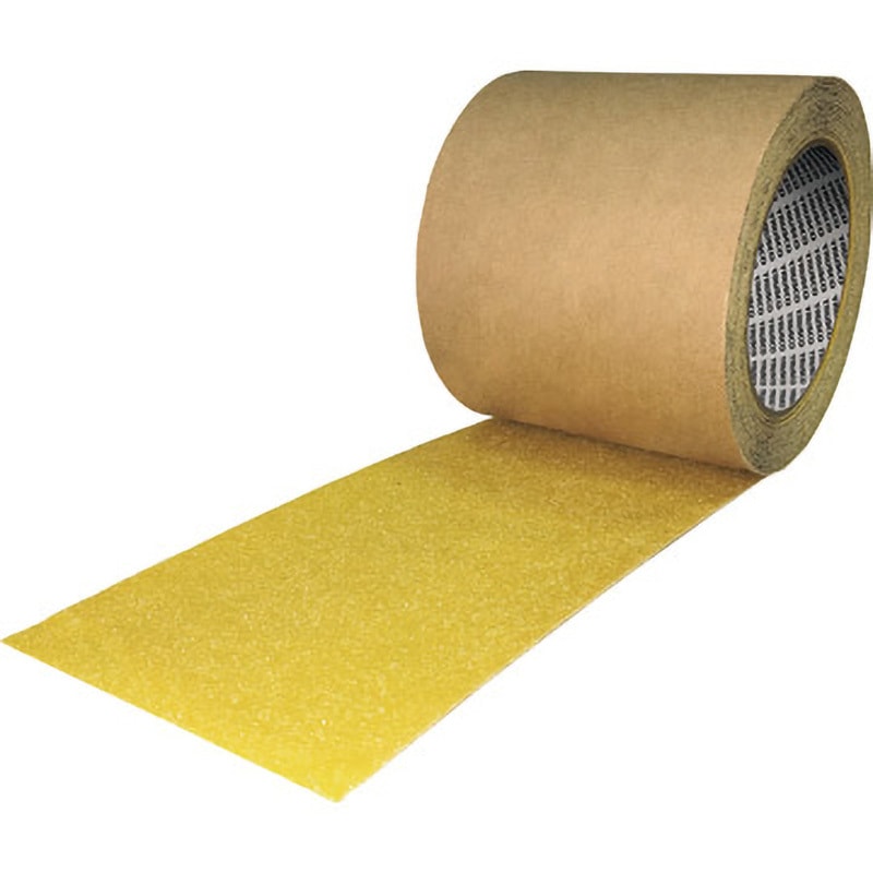 KNSP100X18-Y 平滑面用滑り止めテープ(強粘着タイプ) TRUSCO 屋外用 黄色 幅100mm長さ18m 1ケース(3巻) KNSP100X18-Y