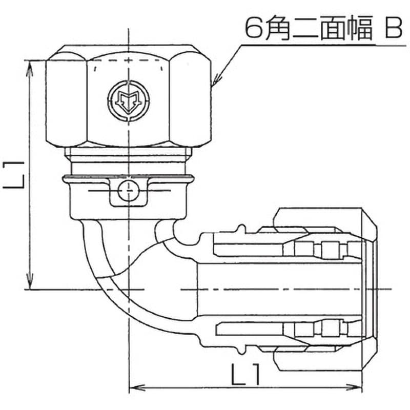 713742-20 KP継手 エルボ 前澤給装工業 呼び径20A 713742-20