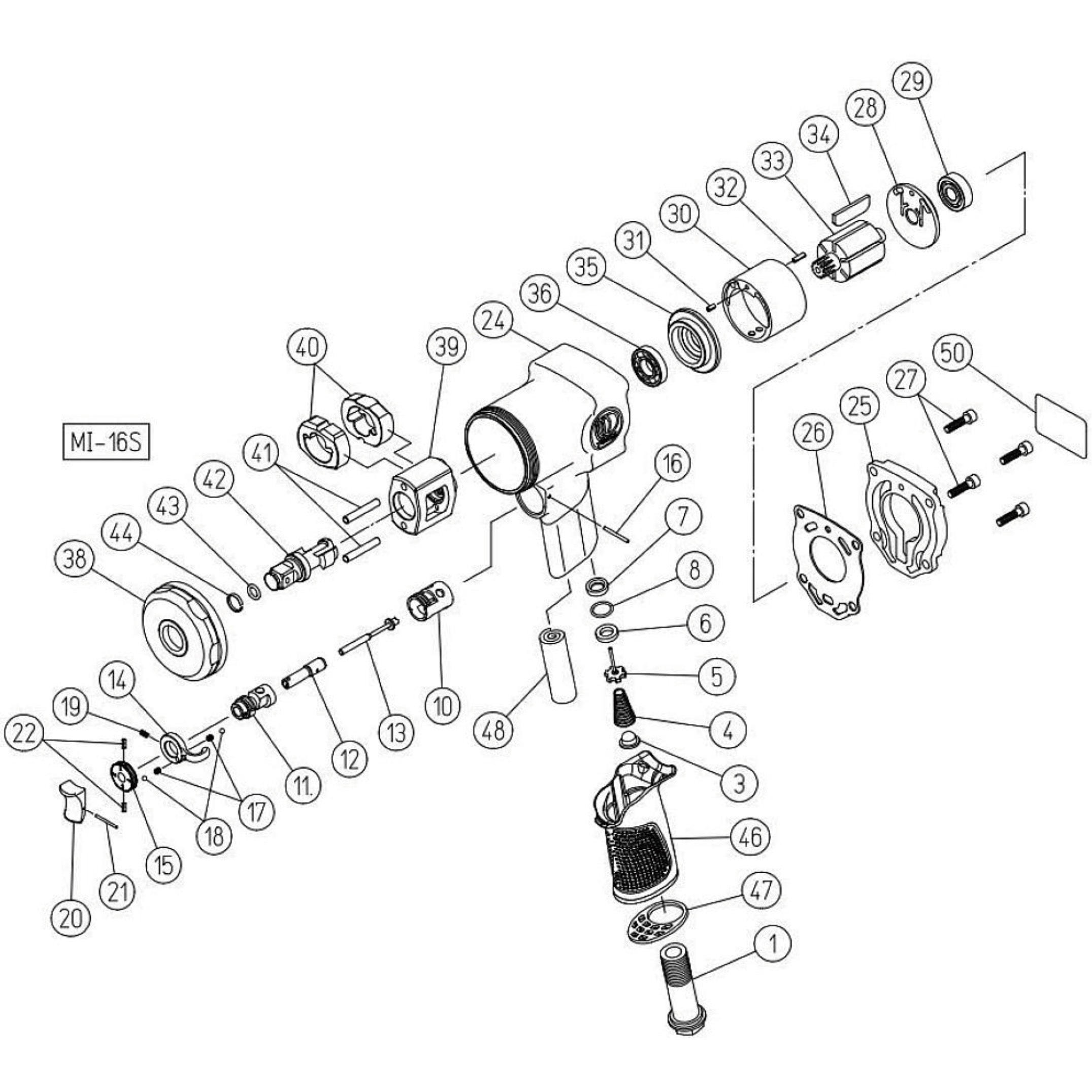 43-19-79-50C 部品 インパクトレンチ MI16S 東空販売 アンビルシヤンク(RH) CP   43-19-79-50C