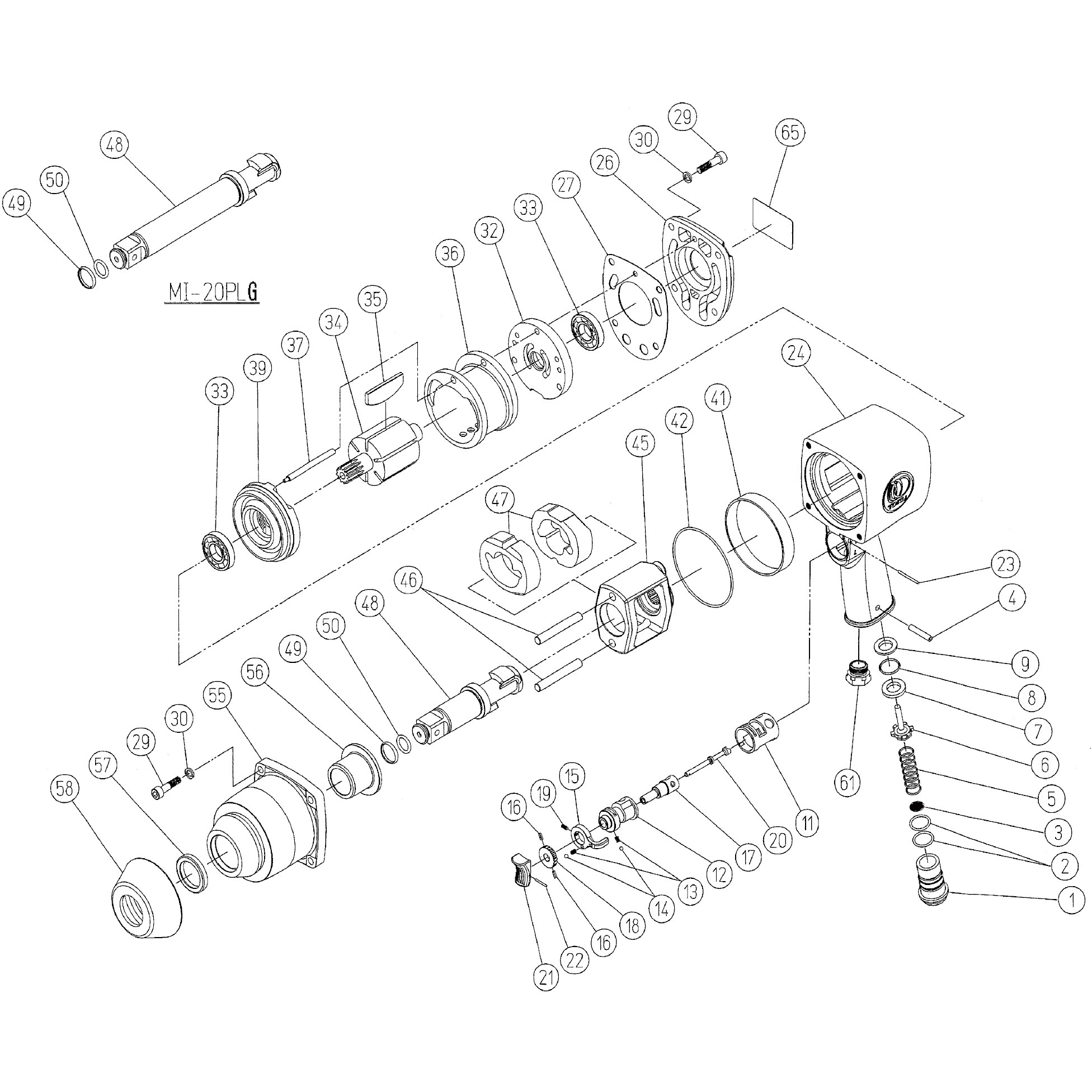43-19-01-900 部品 エアインパクトレンチ MI20PG、MI20PLG 東空販売 部品名称アンビルシヤンク L 3インチ 1台使用個数1   43-19-01-900