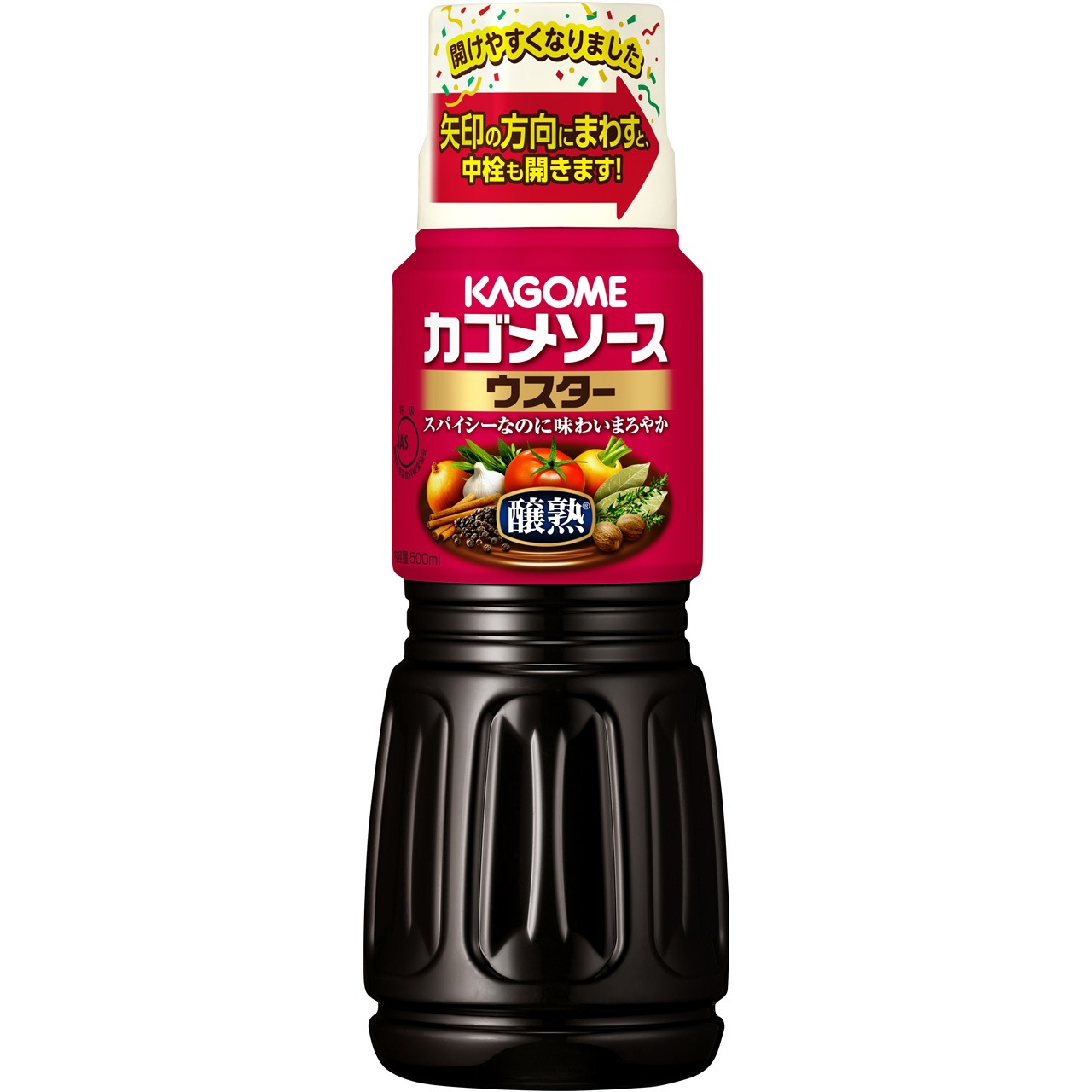 醸熟ソース ウスター 500ml 1箱(500mL×20本) カゴメ 【通販モノタロウ】