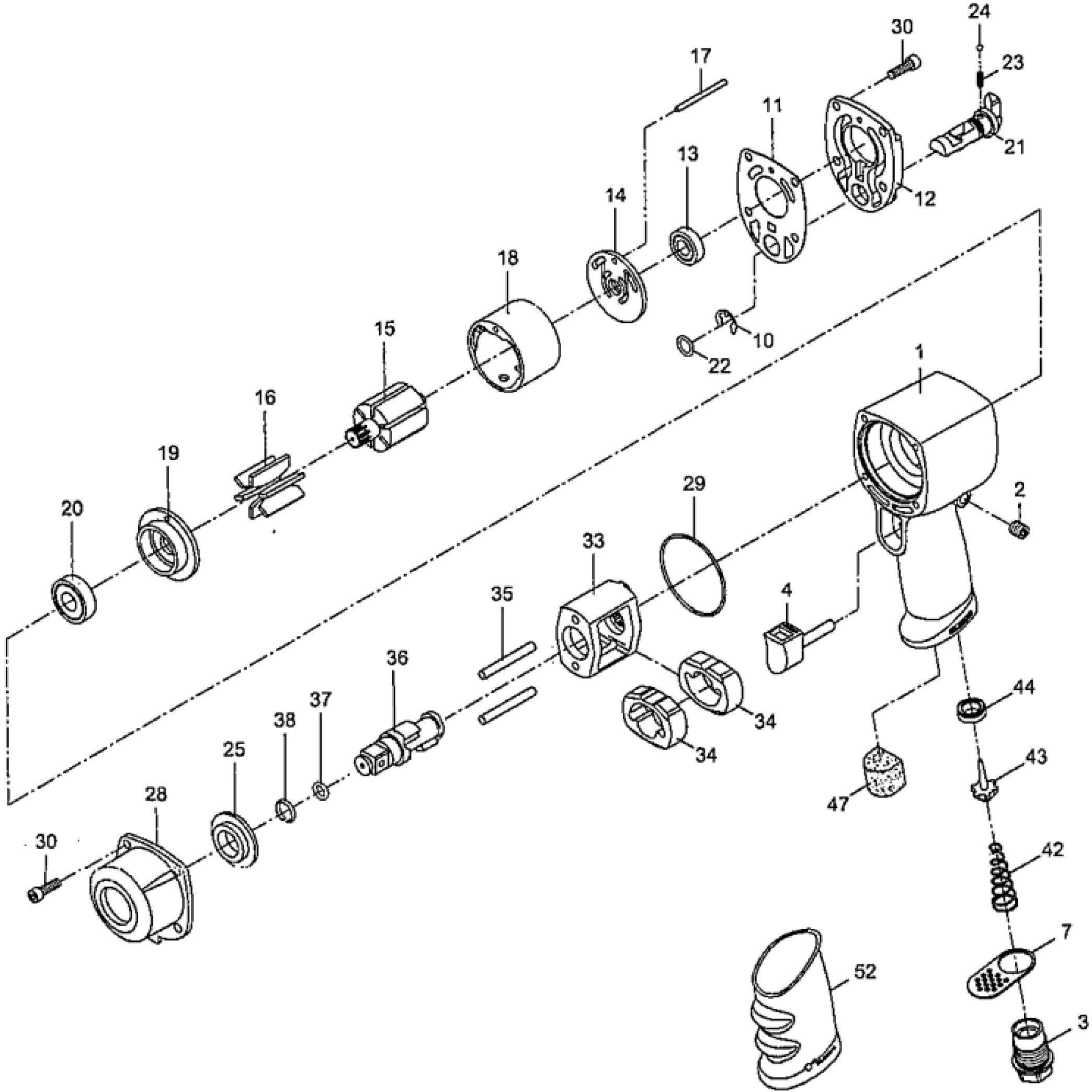 SM41400201 部品 インパクトレンチ MI1650 東空販売 モーターハウジング   SM41400201