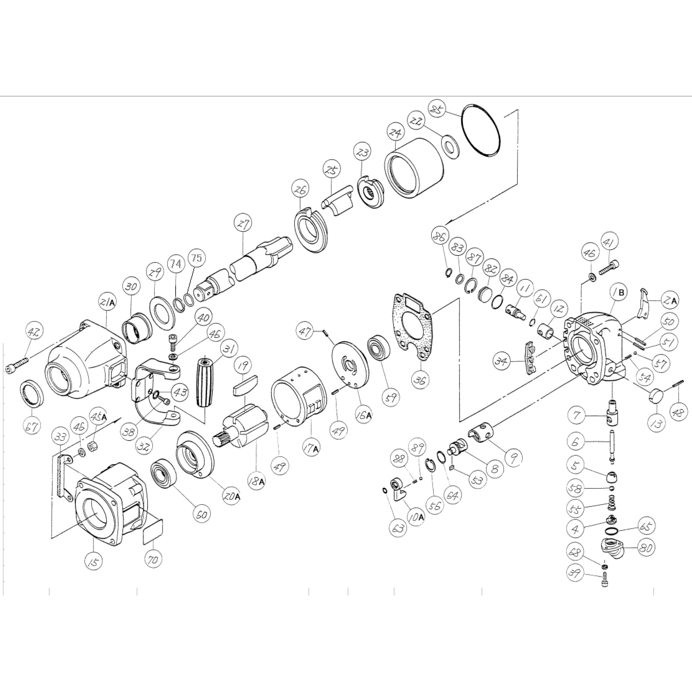 43-16-83-90C 部品 インパクトレンチ MI4500GL、MI4500GS 東空販売 アンビルシヤンク S (RH) CP 1台使用個数1   43-16-83-90C