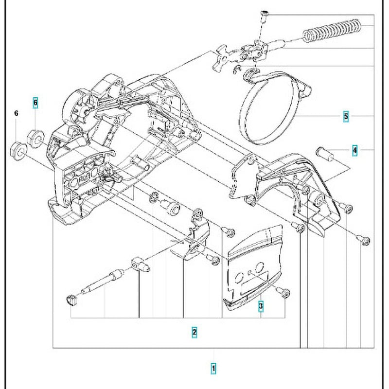 ハスクバーナ エンジンチェーンソー 135 Mark II 部品 チェンブレーキおよびクラッチカバー