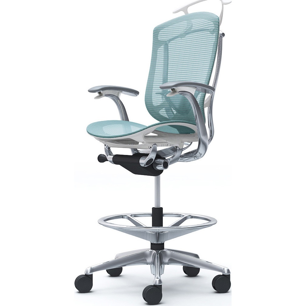 CC42HZ FPG6 コンテッサセコンダ，固定肘，座メッシュ，ハイチェア，ポリッシュ，ホワイト，ランバー付ハンガー付 1脚 オカムラ(岡村製作所) 【通販モノタロウ】