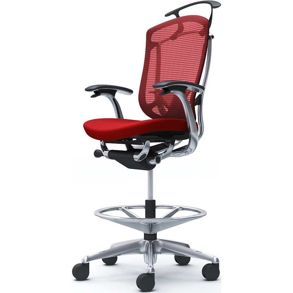 CC44HS FPC9 コンテッサセコンダ，固定肘，座クッション，ハイチェア，ポリッシュ，ブラック，ランバー付ハンガー付 1脚 オカムラ(岡村製作所) 【通販モノタロウ】