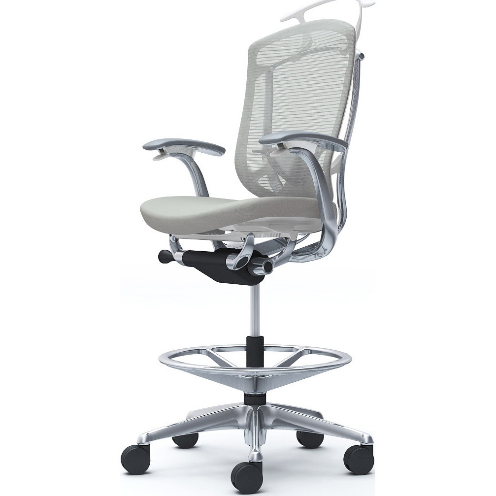 CC44HZ FPC3 コンテッサセコンダ，固定肘，座クッション，ハイチェア，ポリッシュ，ホワイト，ランバー付ハンガー付 1脚 オカムラ(岡村製作所) 【通販モノタロウ】