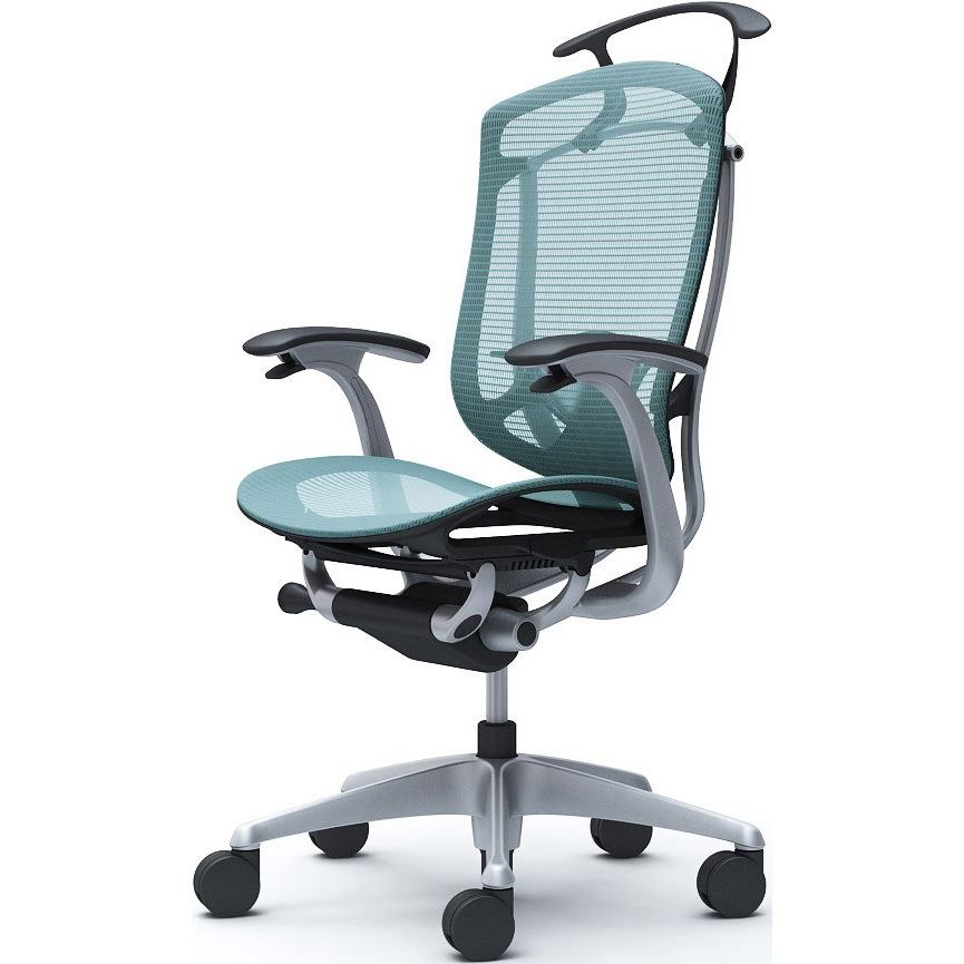 CC42YS FPG6 コンテッサセコンダ、固定肘、ハイバック、座メッシュ、ハンガー付、ランバー付、ブラックB、シルバー、脚シルバー、ウレタン 1脚 オカムラ(岡村製作所) 【通販モノタロウ】 104,390円