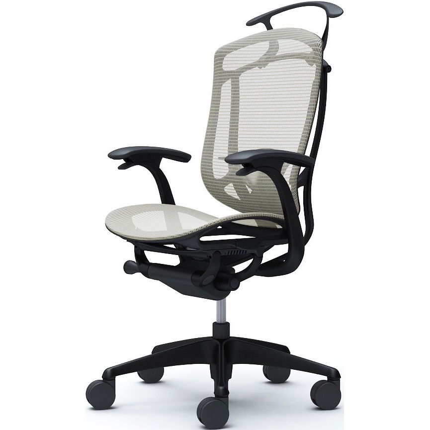 CC42ZS FPG2 コンテッサセコンダ、固定肘、ハイバック、座メッシュ、ハンガー付、ランバー付、ブラックB、ブラック、脚ブラック、ウレタン 1脚 オカムラ(岡村製作所) 【通販モノタロウ】
