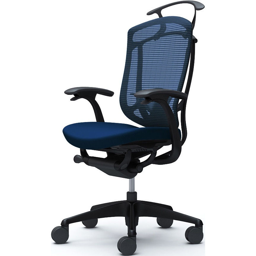 CC44ZS FPC4 コンテッサセコンダ、固定肘、ハイバック、座クッション、ハンガー付、ランバー付、ブラックB、ブラック、脚ブラック、ウレタン 1脚 オカムラ(岡村製作所) 【通販モノタロウ】