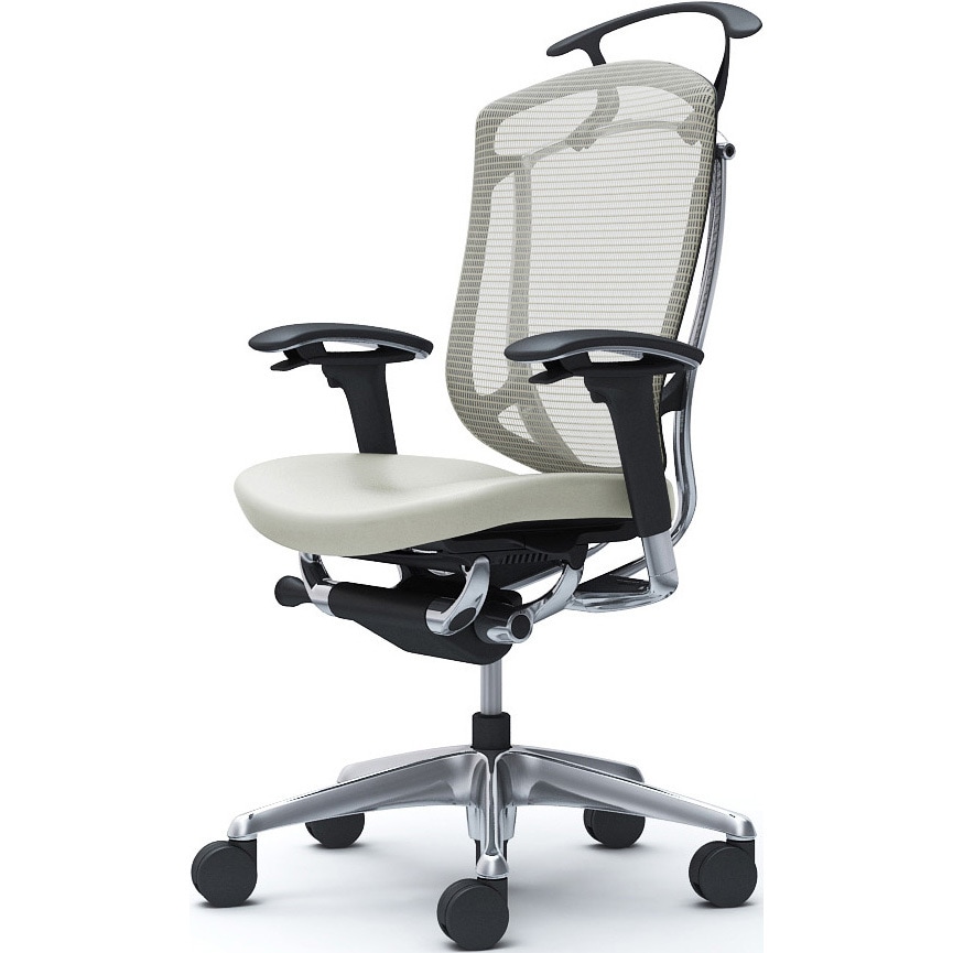 CC84XR FPT2 コンテッサセコンダ、可動肘、ハイバック、座革、ハンガー付、ランバー無、ブラックB、ポリッシュ、脚ポリッシュ、ウレタン 1脚 オカムラ(岡村製作所) 【通販モノタロウ】