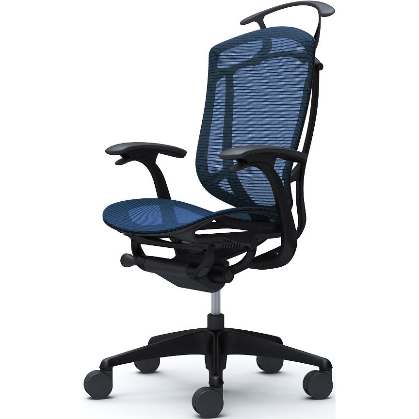 CC42ZR FPG4 コンテッサセコンダ、固定肘、ハイバック、座メッシュ、ハンガー付、ランバー無、ブラックB、ブラック、脚ブラック、ウレタン 1脚 オカムラ(岡村製作所) 【通販モノタロウ】