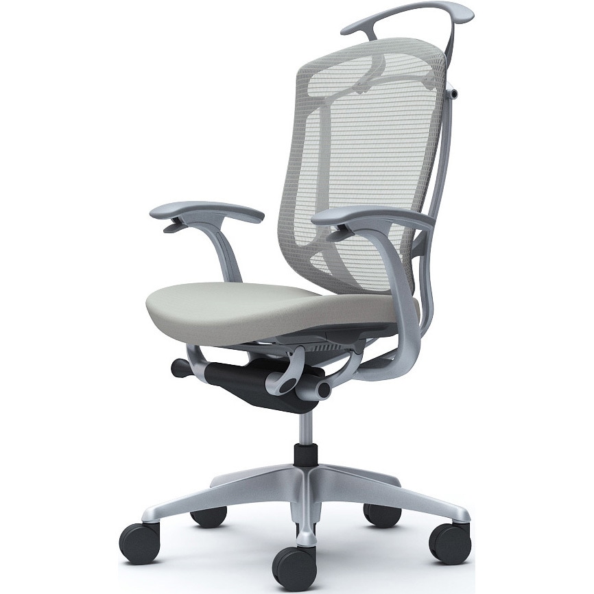 CC44YA FPC3 コンテッサセコンダ、固定肘、ハイバック、座クッション、ハンガー付、ランバー無、グレーB、シルバー、脚シルバー、ウレタン 1脚 オカムラ(岡村製作所) 【通販モノタロウ】 98,890円