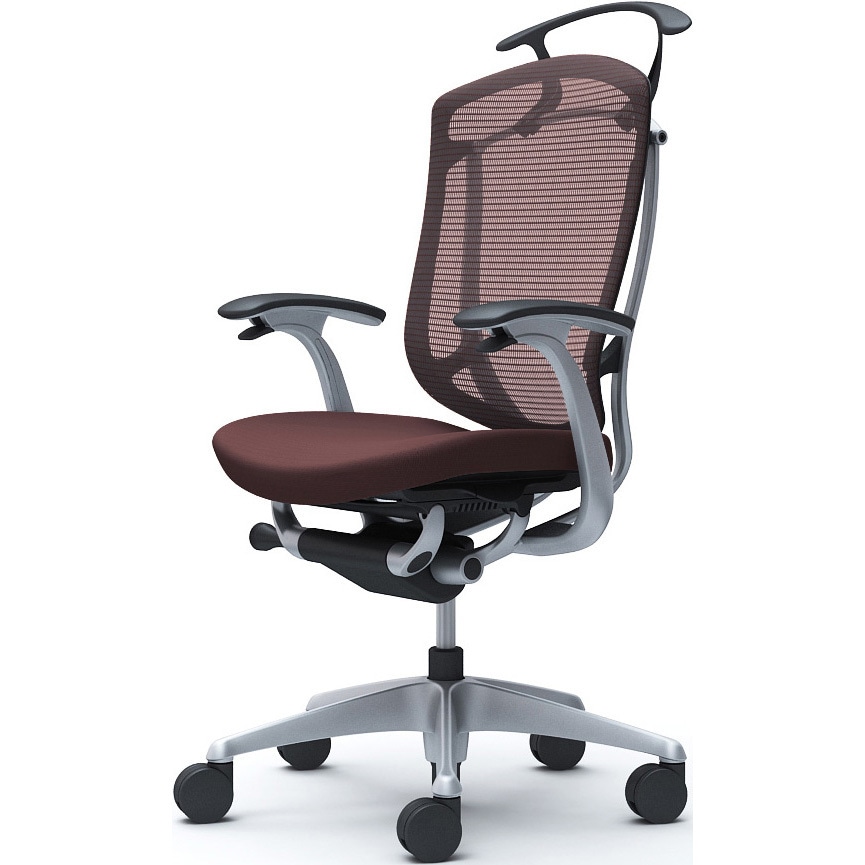 CC44YR FPC8 コンテッサセコンダ、固定肘、ハイバック、座クッション、ハンガー付、ランバー無、ブラックB、シルバー、脚シルバー、ウレタン 1脚 オカムラ(岡村製作所) 【通販モノタロウ】 98,890円