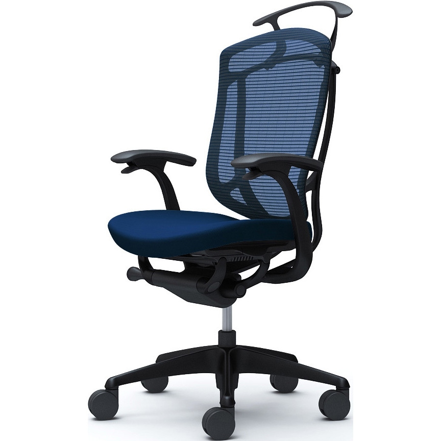 CC44ZR FPC4 コンテッサセコンダ、固定肘、ハイバック、座クッション、ハンガー付、ランバー無、ブラックB、ブラック、脚ブラック、ウレタン 1脚 オカムラ(岡村製作所) 【通販モノタロウ】