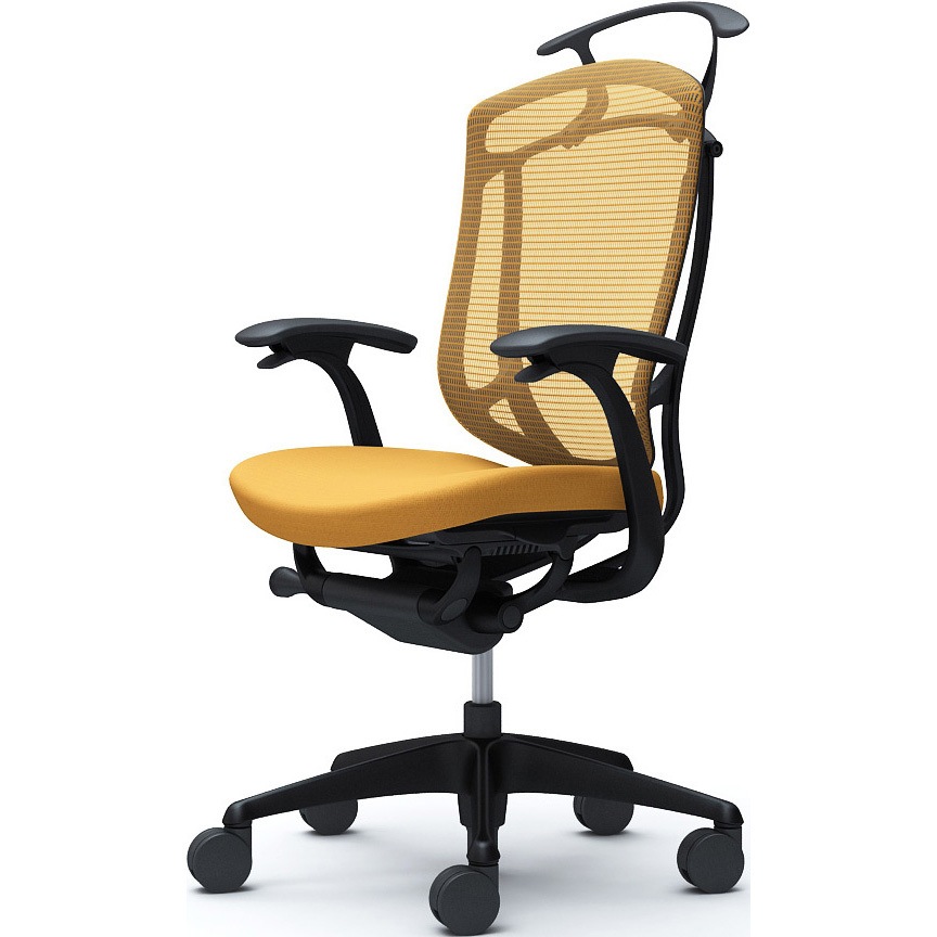 CC44ZR FPD9 コンテッサセコンダ、固定肘、ハイバック、座クッション、ハンガー付、ランバー無、ブラックB、ブラック、脚ブラック、ウレタン 1脚 オカムラ(岡村製作所) 【通販モノタロウ】