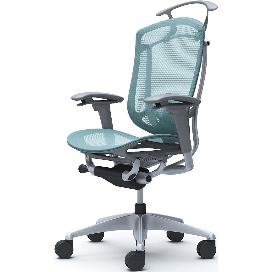 CC82YE FPG6 コンテッサセコンダ、可動肘、ハイバック、座メッシュ、ハンガー付、ランバー付、グレーB、シルバー、脚シルバー、ウレタン 1脚 オカムラ(岡村製作所) 【通販モノタロウ】