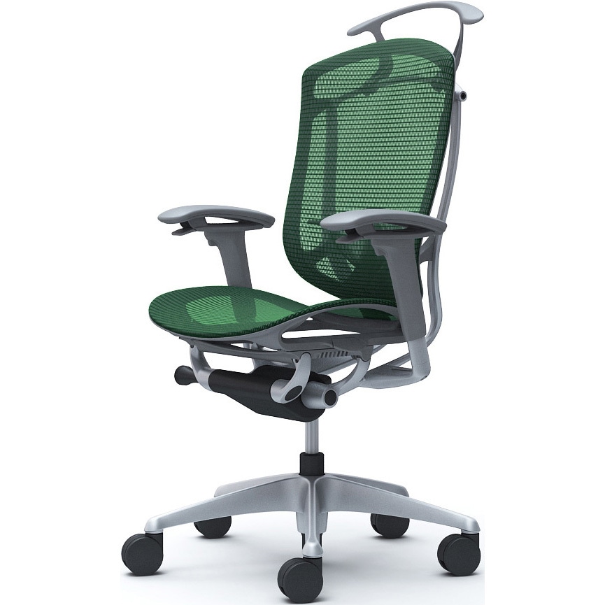 CC82YE FPH5 コンテッサセコンダ、可動肘、ハイバック、座メッシュ、ハンガー付、ランバー付、グレーB、シルバー、脚シルバー、ウレタン 1脚 オカムラ(岡村製作所) 【通販モノタロウ】 109,890円