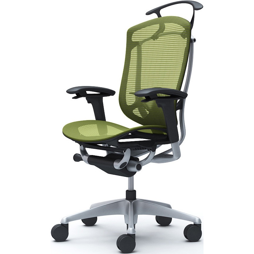 CC82YS FPG5 コンテッサセコンダ、可動肘、ハイバック、座メッシュ、ハンガー付、ランバー付、ブラックB、シルバー、脚シルバー、ウレタン 1脚 オカムラ(岡村製作所) 【通販モノタロウ】