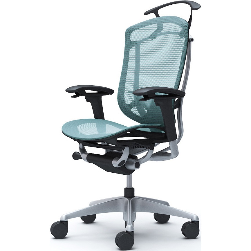 CC82YS FPG6 コンテッサセコンダ、可動肘、ハイバック、座メッシュ、ハンガー付、ランバー付、ブラックB、シルバー、脚シルバー、ウレタン 1脚 オカムラ(岡村製作所) 【通販モノタロウ】
