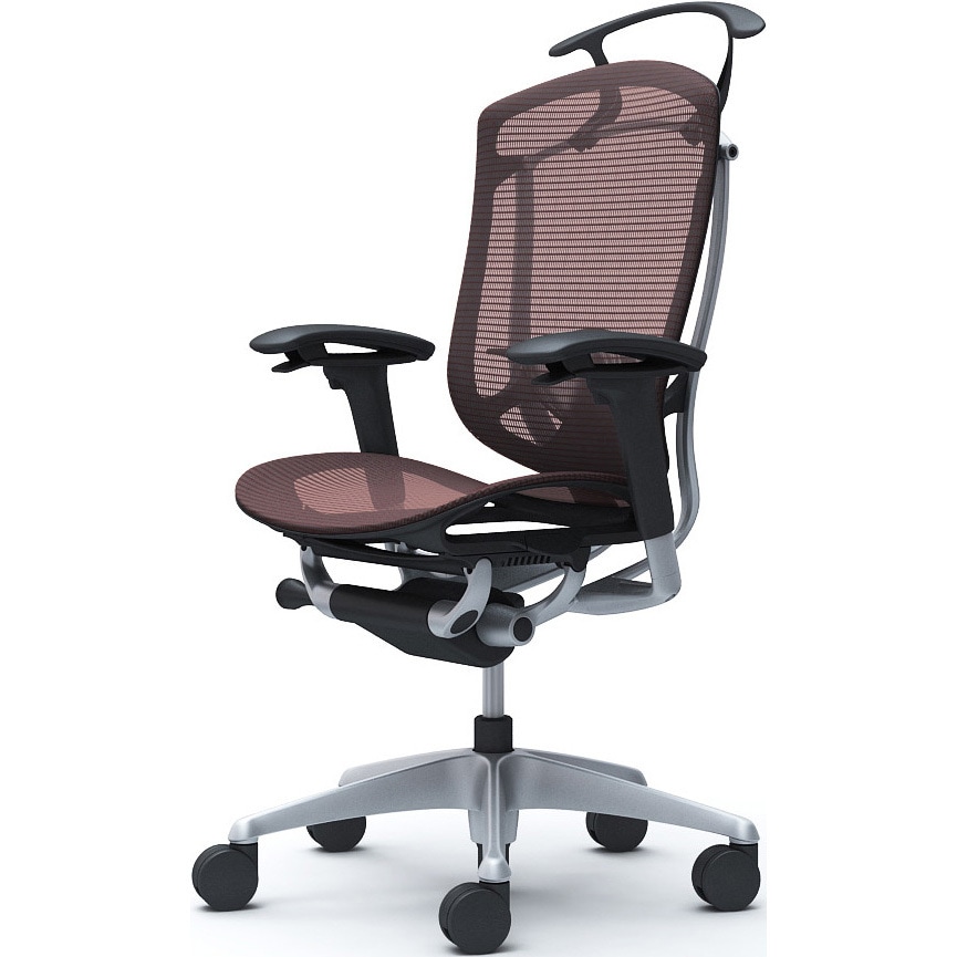 CC82YS FPG8 コンテッサセコンダ、可動肘、ハイバック、座メッシュ、ハンガー付、ランバー付、ブラックB、シルバー、脚シルバー、ウレタン 1脚 オカムラ(岡村製作所) 【通販モノタロウ】