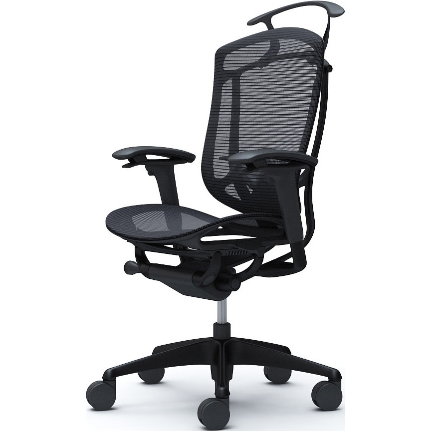 CC82ZS FPG1 コンテッサセコンダ、可動肘、ハイバック、座メッシュ、ハンガー付、ランバー付、ブラックB、ブラック、脚ブラック、ウレタン 1脚 オカムラ(岡村製作所) 【通販モノタロウ】