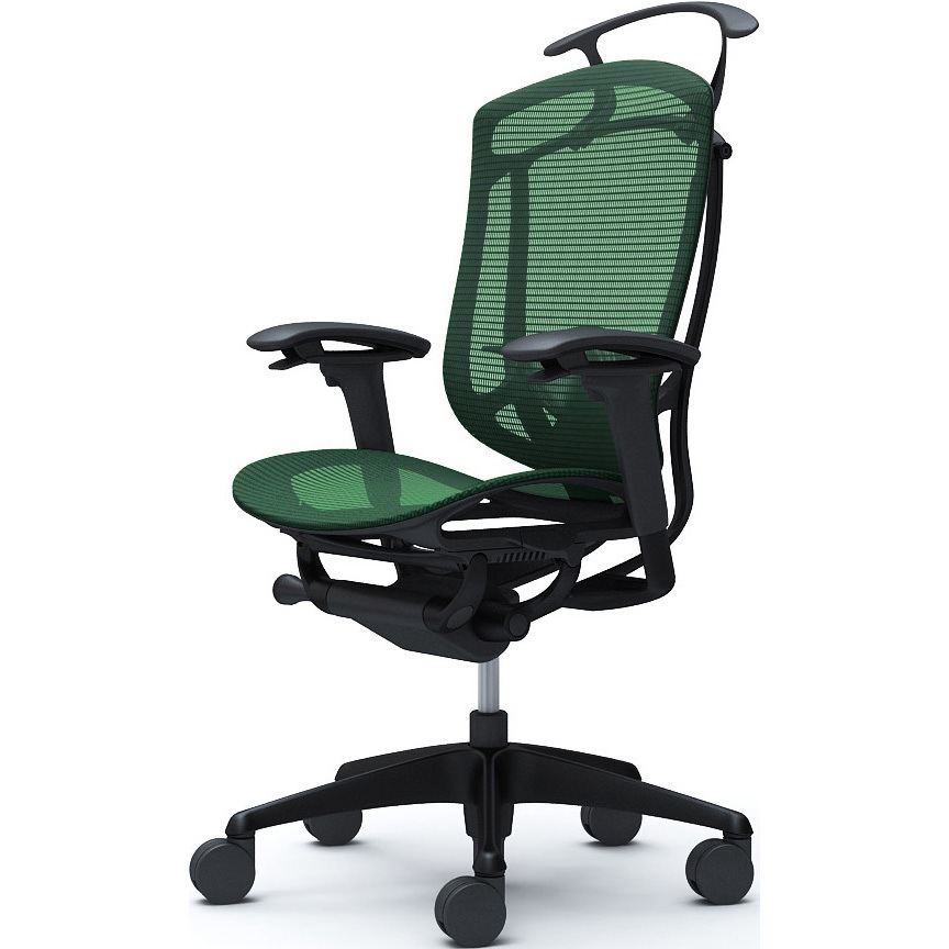 CC82ZS FPH5 コンテッサセコンダ、可動肘、ハイバック、座メッシュ、ハンガー付、ランバー付、ブラックB、ブラック、脚ブラック、ウレタン 1脚 オカムラ(岡村製作所) 【通販モノタロウ】