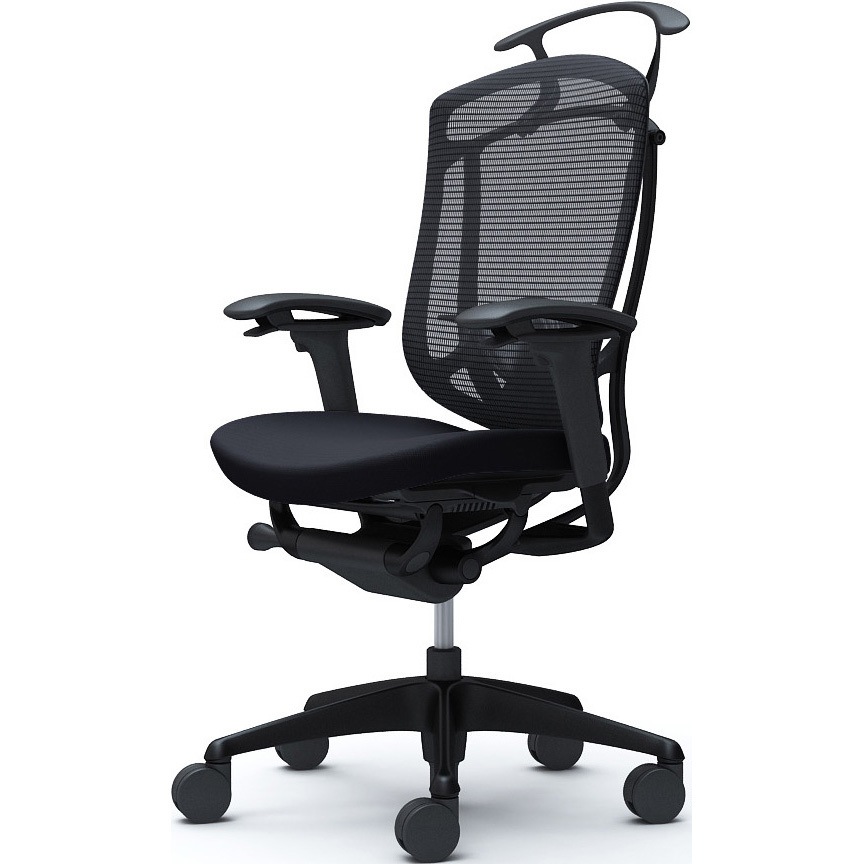 CC84ZS FPC1 コンテッサセコンダ、可動肘、ハイバック、座クッション、ハンガー付、ランバー付、ブラックB、ブラック、脚ブラック、ウレタン 1脚 オカムラ(岡村製作所) 【通販モノタロウ】