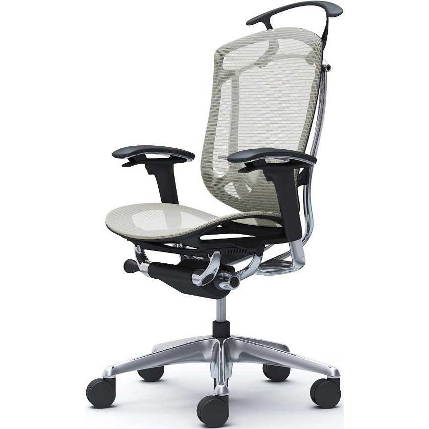 CC82XS FPG2 コンテッサセコンダ、可動肘、ハイバック、座メッシュ、ハンガー付、ランバー付、ブラックB、ポリッシュ、脚ポリッシュ、ウレタン 1脚 オカムラ(岡村製作所) 【通販モノタロウ】