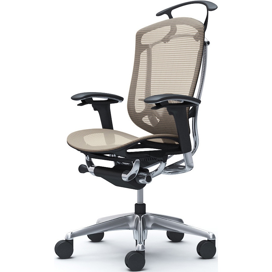 CC82XS FPG7 コンテッサセコンダ、可動肘、ハイバック、座メッシュ、ハンガー付、ランバー付、ブラックB、ポリッシュ、脚ポリッシュ、ウレタン 1脚 オカムラ(岡村製作所) 【通販モノタロウ】 219,800円