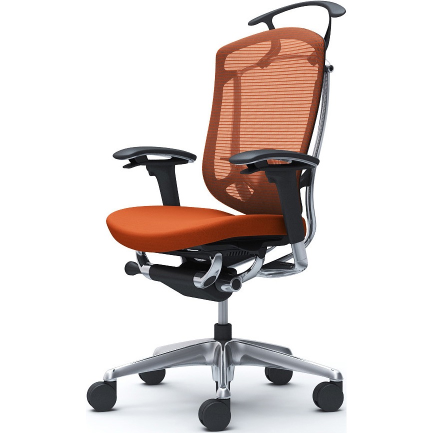CC84XS FPD8 コンテッサセコンダ、可動肘、ハイバック、座クッション、ハンガー付、ランバー付、ブラックB、ポリッシュ、脚ポリッシュ、ウレタン 1脚 オカムラ(岡村製作所) 【通販モノタロウ】