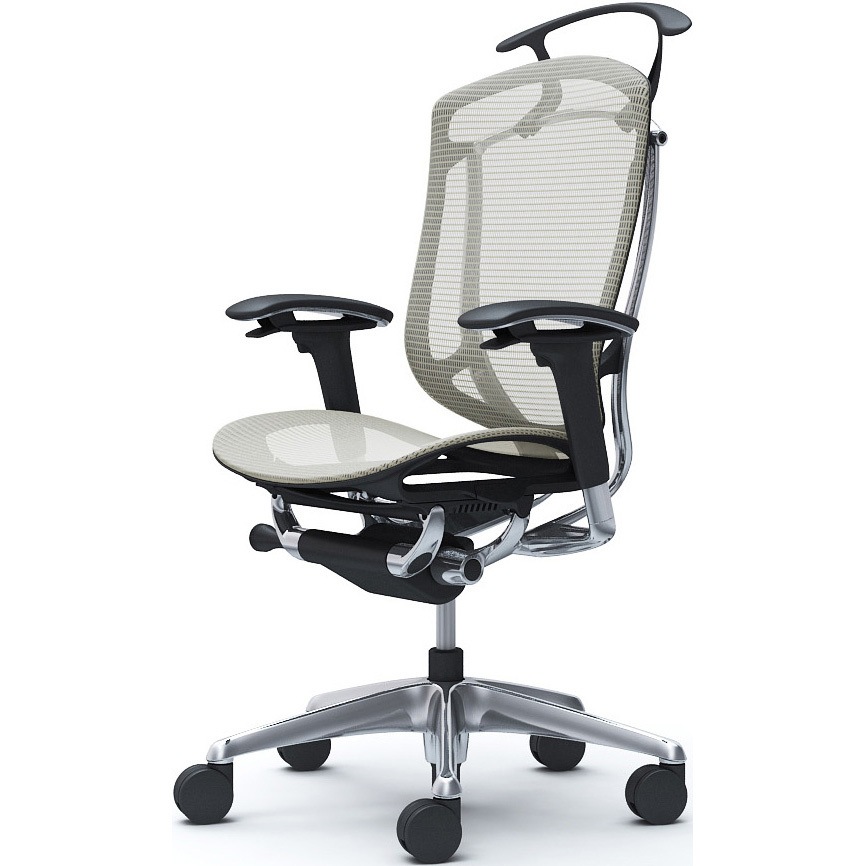 CC82XR FPG2 コンテッサセコンダ、可動肘、ハイバック、座メッシュ、ハンガー付、ランバー無、ブラックB、ポリッシュ、脚ポリッシュ、ウレタン 1脚 オカムラ(岡村製作所) 【通販モノタロウ】 109,890円