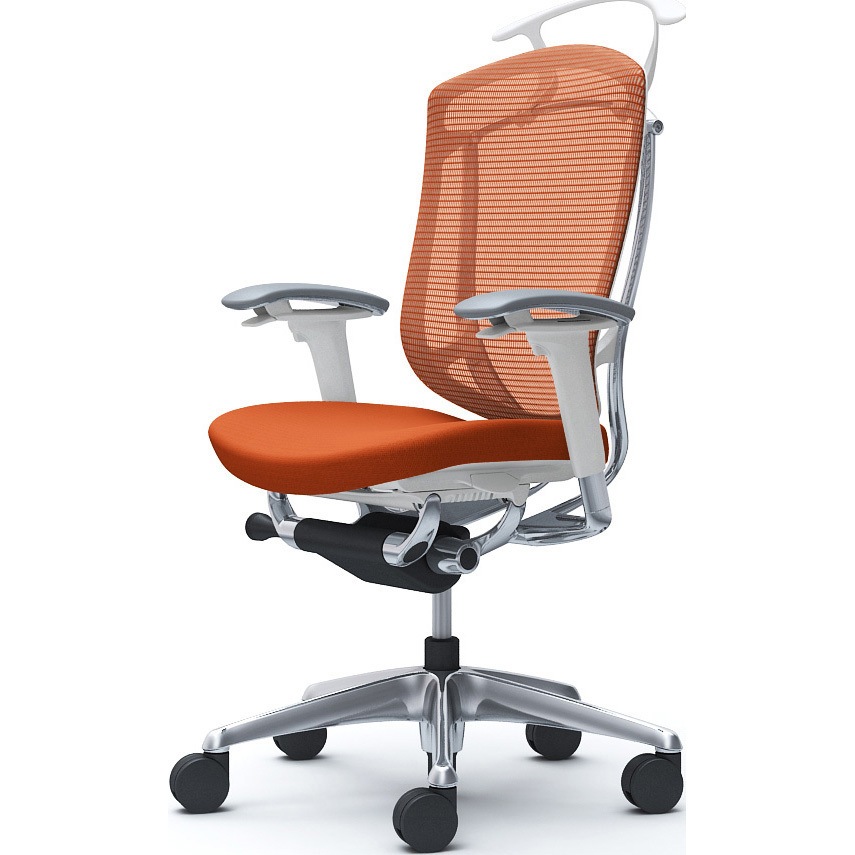 CC84XW FPD8 コンテッサセコンダ、可動肘、ハイバック、座クッション、ハンガー付、ランバー無、ホワイトB、ポリッシュ、脚ポリッシュ、ウレタン 1脚 オカムラ(岡村製作所) 【通販モノタロウ】