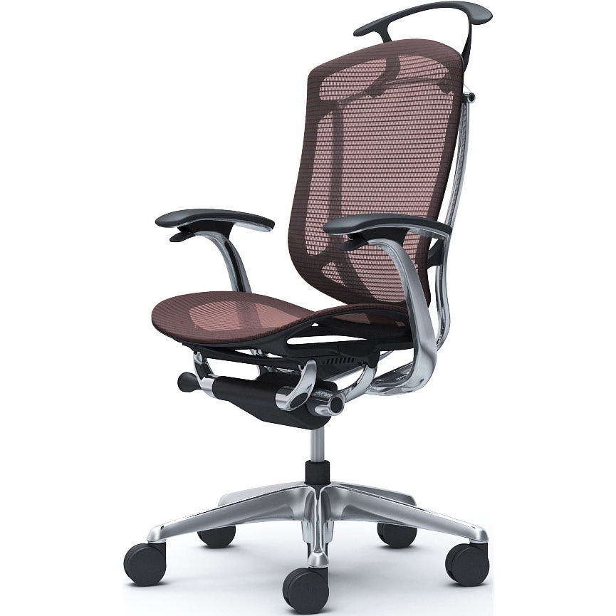 CC42XR FPG8 コンテッサセコンダ、固定肘、ハイバック、座メッシュ、ハンガー付、ランバー無、ブラックB、ポリッシュ、脚ポリッシュ、ウレタン 1脚 オカムラ(岡村製作所) 【通販モノタロウ】 104,390円