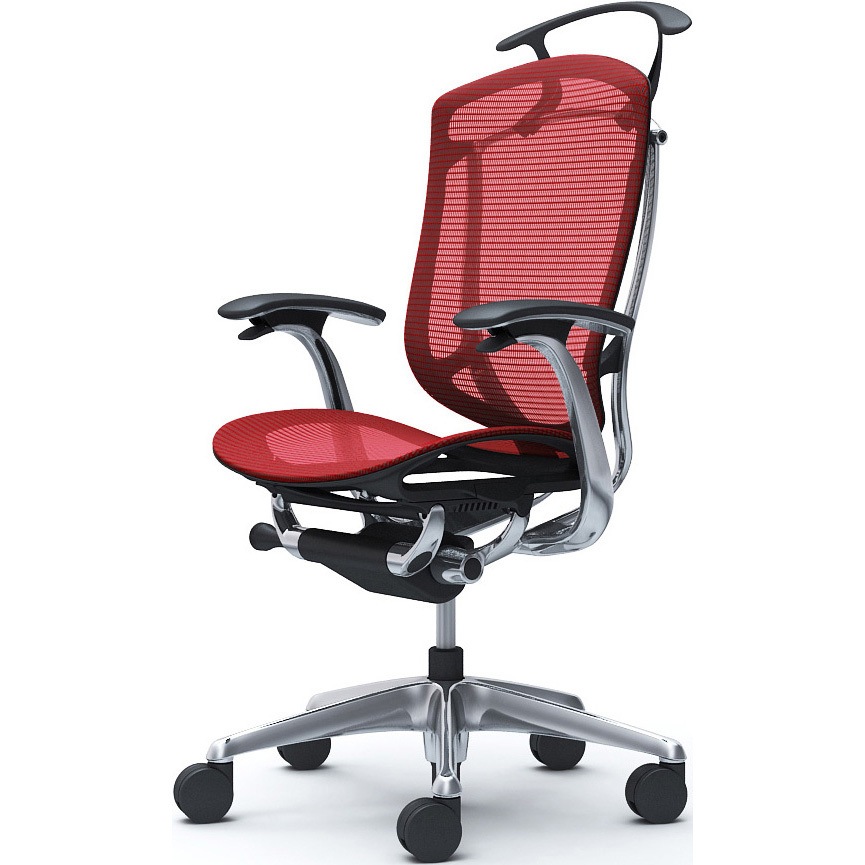 CC42XR FPG9 コンテッサセコンダ、固定肘、ハイバック、座メッシュ、ハンガー付、ランバー無、ブラックB、ポリッシュ、脚ポリッシュ、ウレタン 1脚 オカムラ(岡村製作所) 【通販モノタロウ】