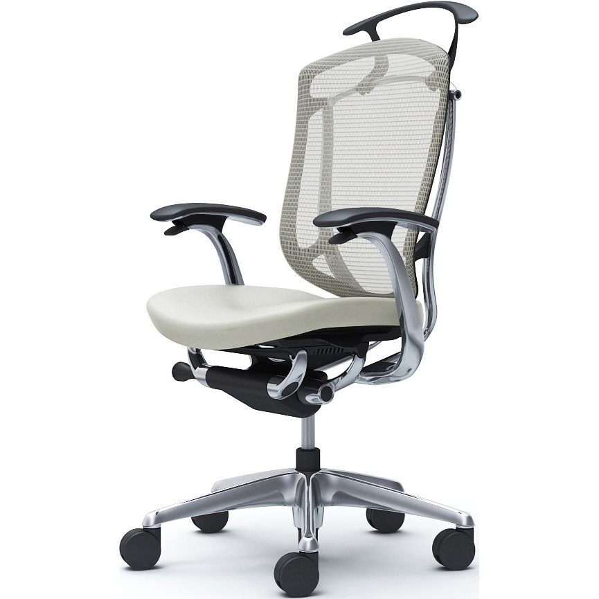 CC44XR FPT2 コンテッサセコンダ、固定肘、ハイバック、座革、ハンガー付、ランバー無、ブラックB、ポリッシュ、脚ポリッシュ、ウレタン 1脚 オカムラ(岡村製作所) 【通販モノタロウ】 219,800円