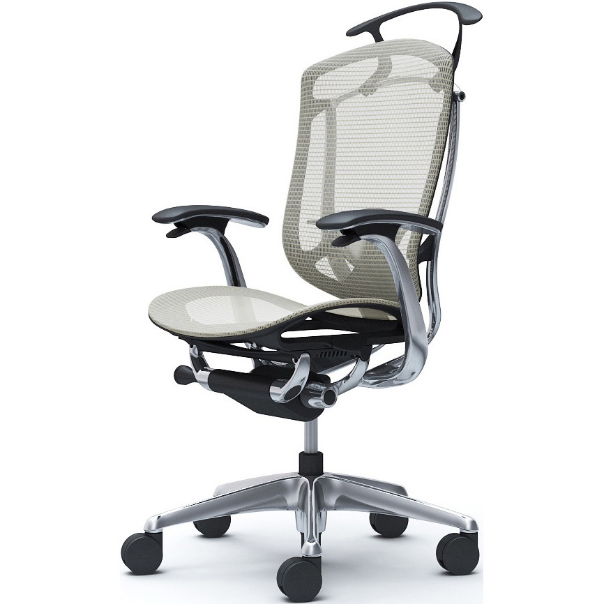 CC42BS FPG2 コンテッサセコンダ，固定肘，座メッシュ，ハイバック5本脚，ポリッシュ，ブラック，ランバー付ハンガー付 1脚 オカムラ(岡村製作所) 【通販モノタロウ】