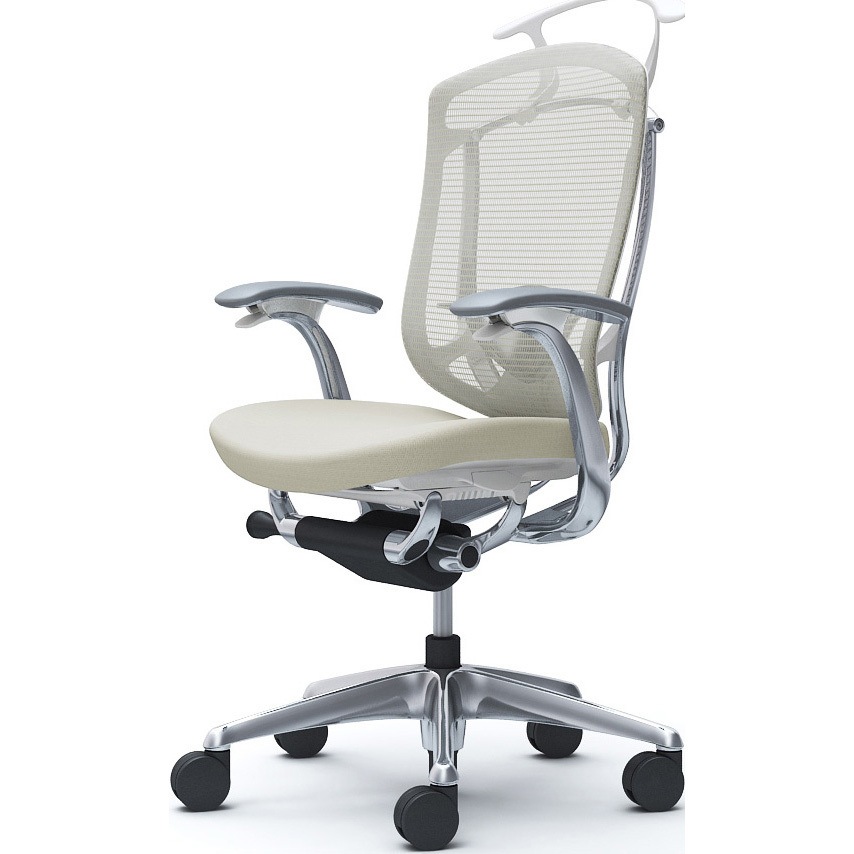 CC44BZ FPC2 コンテッサセコンダ，固定肘，座クッション，ハイバック5本脚，ポリッシュ，ホワイト，ランバー付ハンガー付 1脚 オカムラ(岡村製作所) 【通販モノタロウ】