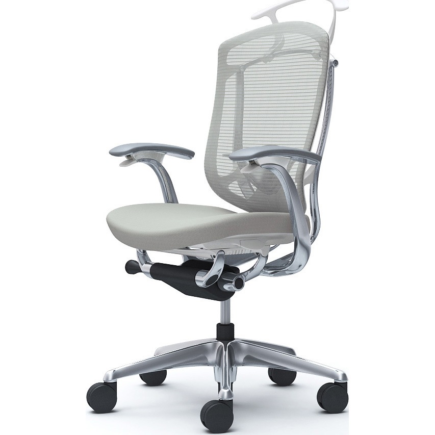 CC44BZ FPC3 コンテッサセコンダ，固定肘，座クッション，ハイバック5本脚，ポリッシュ，ホワイト，ランバー付ハンガー付 1脚 オカムラ(岡村製作所) 【通販モノタロウ】