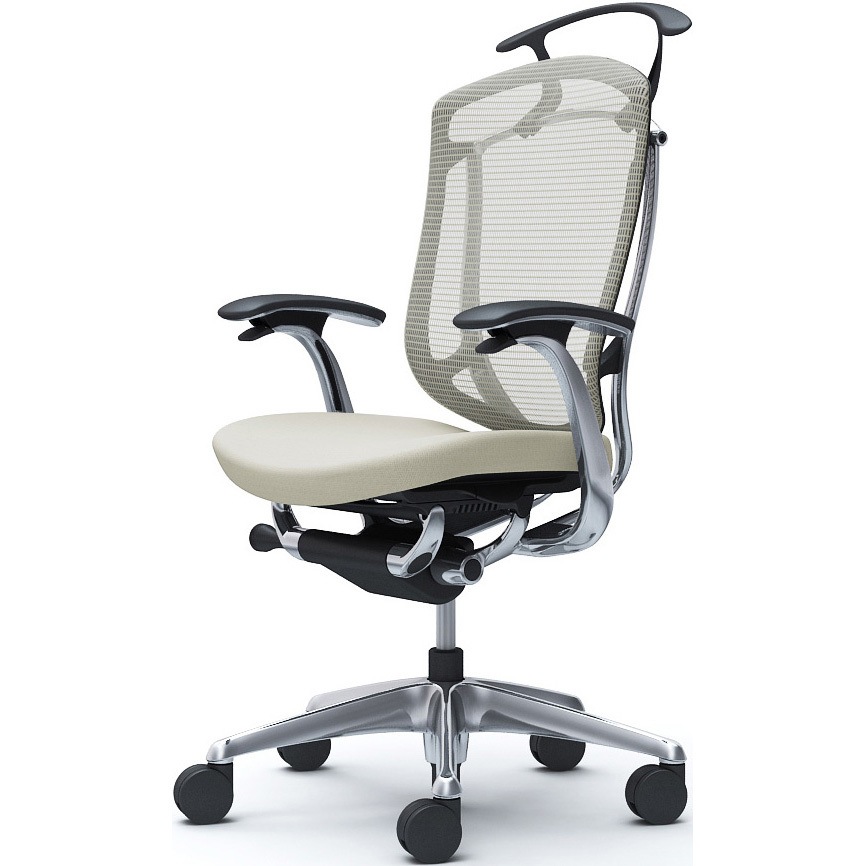 CC44BR FPC2 コンテッサセコンダ，固定肘，座クッション，ハイバック5本脚，ポリッシュ，ブラック，ランバー無ハンガー付 1脚 オカムラ(岡村製作所) 【通販モノタロウ】